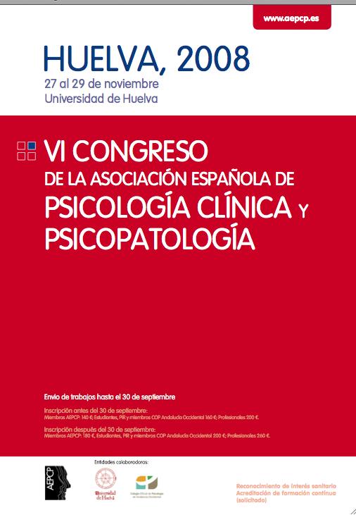 VI CONGRESO DE LA ASOCIACIÓN ESPAÑOLA DE PSICOLOGÍA CLÍNICA Y PSICOPATOLOGÍA 