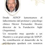 Fallecimiento del profesor y psicólogo Héctor Fernández Álvarez
